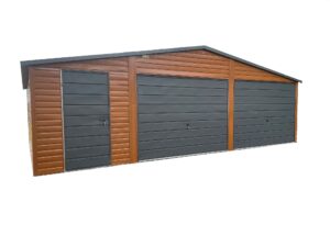 Garaż nr.173 blaszany 8x6m złoty dąb ciemny