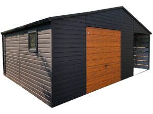 Garaż nr 180  z wiatą, bramą uchylną i drzwiami