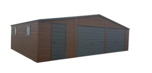 174 Garaż blaszany w kolorze Orzech, 8x6 blaszany 8x6m orzech