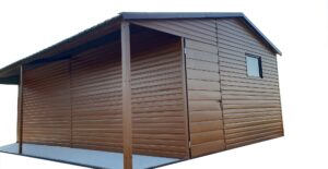 Garaż blaszany 3x5m z wiatą 1m