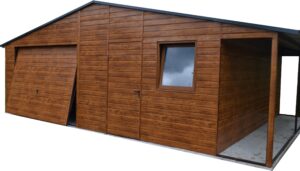 Garaż blaszany 6x6m z bramą uchylną