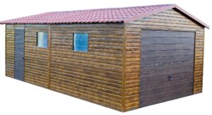 Garaż blaszany 4x6m z bramą uchylną