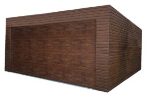 Garaż blaszany 6x5m z bramą segmentową - orzech - Blaszaki - Garaże Blaszane - Blaszak - Garaż Blaszak