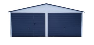 Garaż blaszany 6x6m z 2 bramami uchylnymi - srebrny + antracyt - Garaże Blaszane - Blaszaki - Producent Garaży