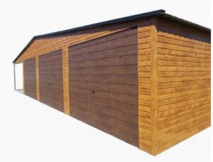 Garaż blaszany 9x6m z wiatą 1m