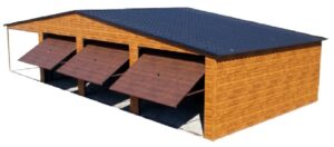Garaż blaszany 9x6m z wiatą 2m + 6m - złoty dąb + orzech - Blaszaki - Garaże Blaszane - Montaż Garażu - Nowoczesne Garaże