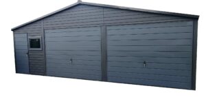 Garaż blaszany 8x6m - antracyt - Garaże Blaszane - Nowoczesny Garaż - Montaż Garażu - Blaszaki - Producent Garaży